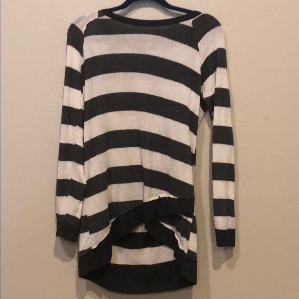 Vici Dolls dark grey and cream striped top